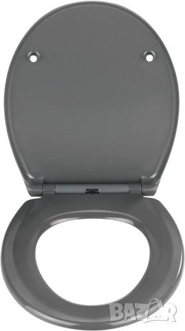Тоалетна седалка WENKO Samos сива, хигиенична тоалетна седалка с автоматично спускане, снимка 2 - Други стоки за дома - 40307874