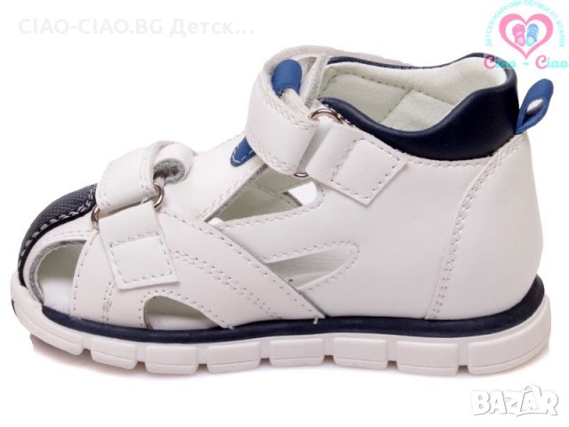 №21-№26, Сандали за бебе момче WEESTEP бели със сини акценти, снимка 2 - Детски сандали и чехли - 33344878