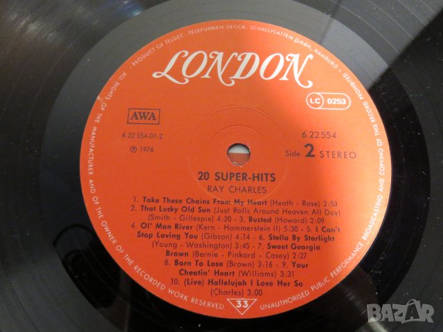 Грамофонна плоча Рей Чарлс, Ray Charles -  20 super Hits  - изд. 76 год , снимка 6 - Грамофонни плочи - 28704533