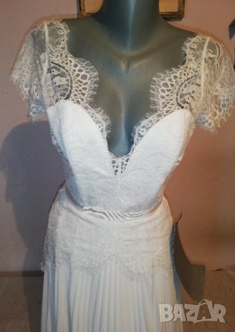 Булчинска сватбена дълга бяла рокля Asos, нова, с етикет, р-р S, снимка 13 - Рокли - 37487233