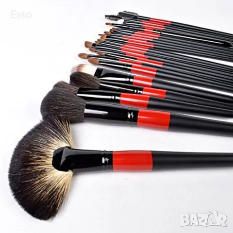 Промоция: Комплект от 22 четки за грим в разгъваща се чантичка от естествена кожа  HZS83, снимка 3 - Козметика за лице - 47917056