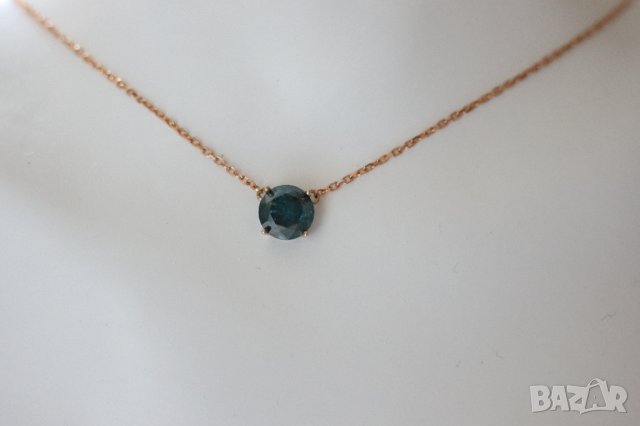 Ново Златно Колие с 1.06кт Естествен Син Диамант, снимка 2 - Колиета, медальони, синджири - 43062998