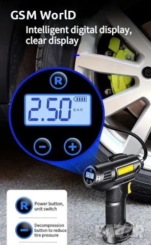 Безжичен въздушен компресор цифров, снимка 2 - Друга електроника - 49393547