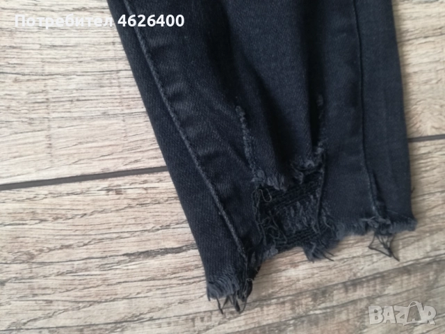 Продавам чисто нови модернистични-черни дънки MIMIDAVE със разкъсани крачоли, снимка 3 - Дънки - 52099524