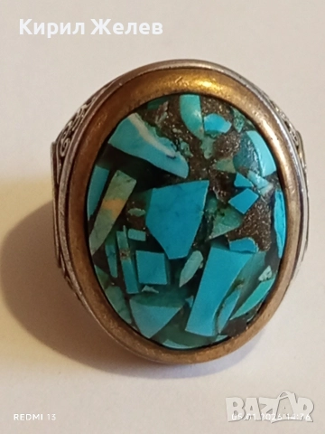 Еврейски сребърен скъпоценен пръстен ювелирна изработка 26220, снимка 10 - Пръстени - 52988453