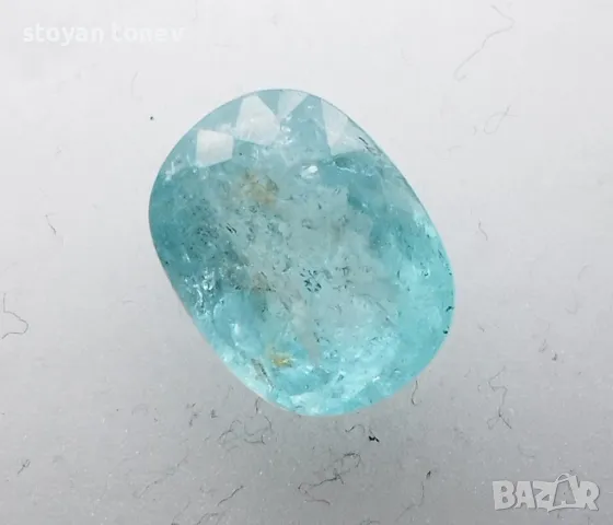 Параиба турмалин в неоново син цвят и тегло 3.20кт.! Сертификат+Оценка! , снимка 13 - Пръстени - 45349557