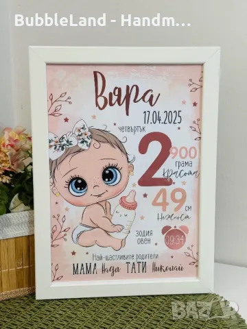 Бебешка визитка , снимка 2 - Други - 50199091