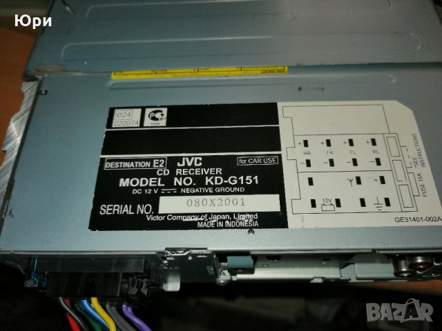 Продавам авторадио CD 4x45W JVC KD-G151 , снимка 4 - Аксесоари и консумативи - 32707900