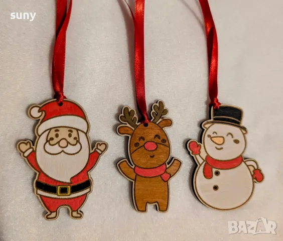 Коледни персонализирани дървени играчки за елха, снимка 5 - Други - 48136859