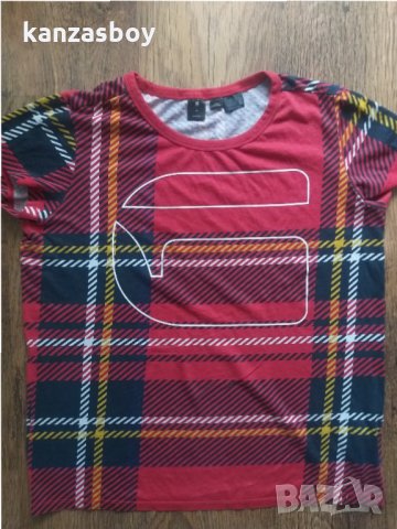 g-star royal tartan print straight rt wmn - страхотна дамска тениска, снимка 4 - Тениски - 32750839