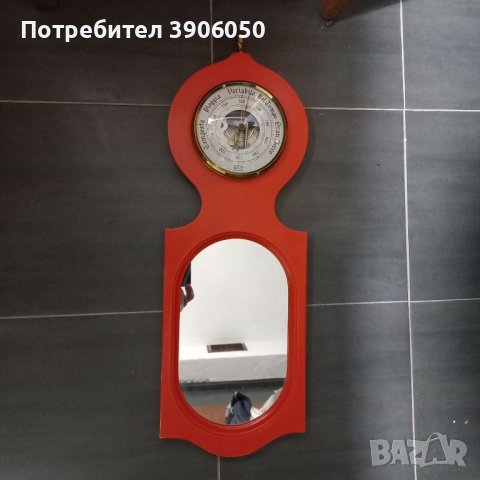 Барометър с огледало , снимка 2 - Антикварни и старинни предмети - 43988583