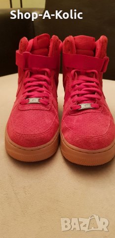 Original NIKE AIR FORCE 1 High '07 Red Suede, снимка 6 - Кецове - 35202178