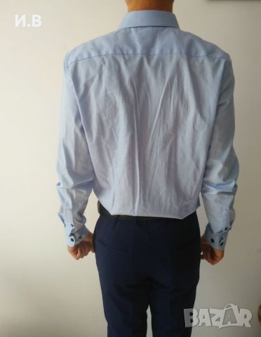 Мъжка риза светло син цвят, снимка 4 - Ризи - 26253587