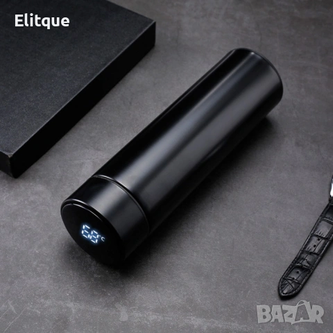 🌡 Термос с интелигентна система за измерване на температурата – 500 мл (Черен), снимка 6 - Друга електроника - 53564892