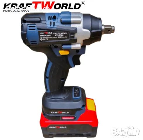 KraftWorld Акумулаторен Ударен Гайковерт 24V 4Ah – 850Nm + Куфар и 35 Части!, снимка 2 - Други инструменти - 50357786