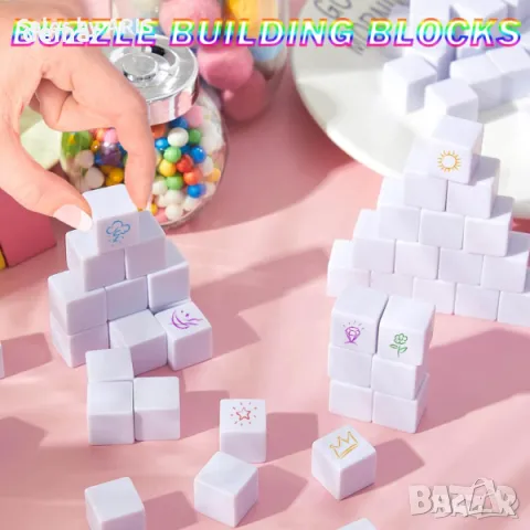 Празни зарове 16 мм, акрилни зарове. Напарви си сам зарове, 50 броя, снимка 5 - Други игри - 49930557