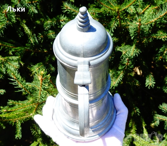 Калаена кана с капак 600 мл.,средновековен дизайн. , снимка 4 - Антикварни и старинни предмети - 51570962