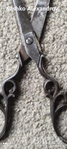 Антикварни фризьорски ножици L.Leikauf - Solingen, около 1900 година, снимка 3 - Антикварни и старинни предмети - 53577216