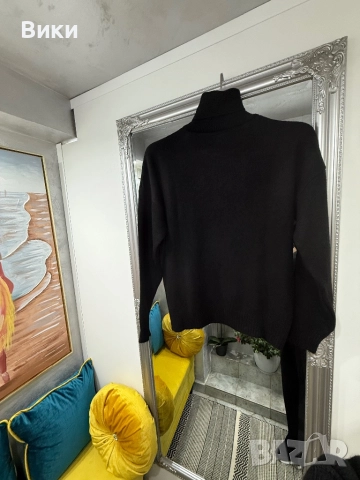 Черно поло, много топло и меко, снимка 2 - Блузи с дълъг ръкав и пуловери - 52480971