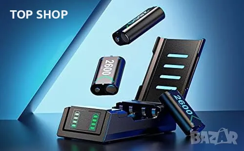 Зарядно устройство VOYEE за батериен пакет за контролер Xbox, 3x2600mAh акумулаторен пакет, снимка 2 - Друга електроника - 48504714