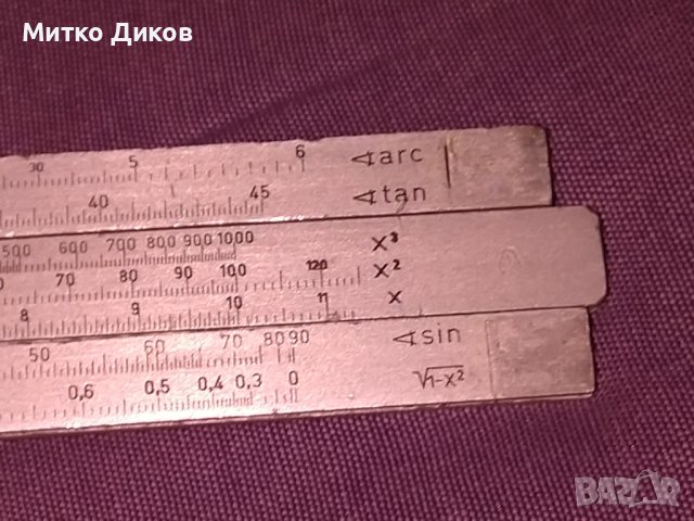 Rechenschieber reiss 3201 логаритмична линия от соца ГДР метална, снимка 10 - Други ценни предмети - 43141693