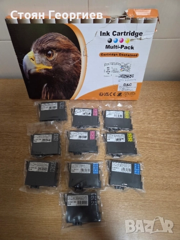 10 броя мастилени касети за принтер цената е за всички, снимка 2 - Принтери, копири, скенери - 52267600