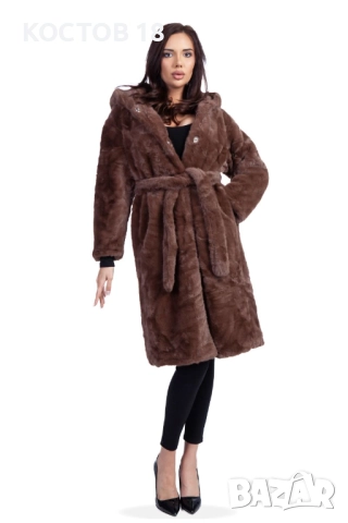 Зимно дамско дълго палто 4253, снимка 11 - Якета - 52500703