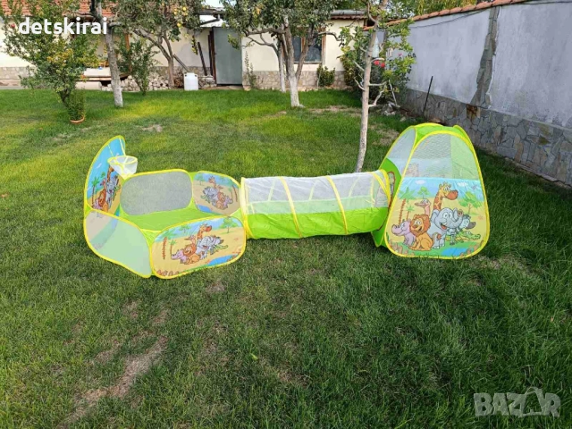 Палатка с тунел и басейн + топки за игра  , снимка 13 - Образователни игри - 51783438