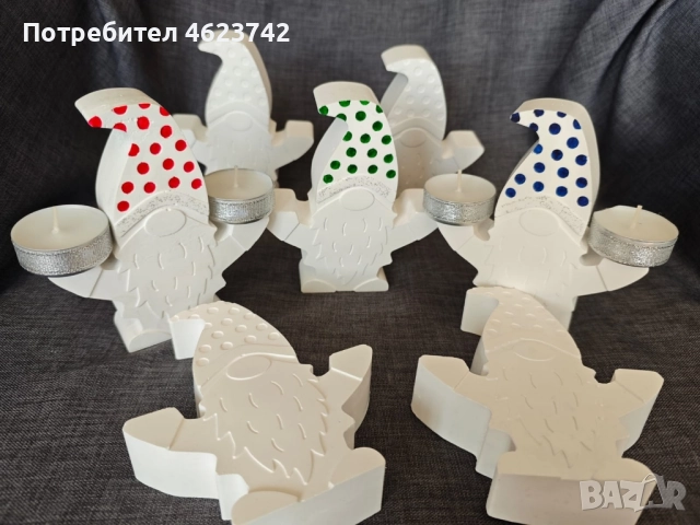 Керамично гномче свещник +2 свещи