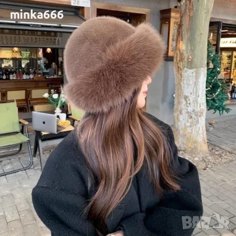 Дамска шапка от естествен косъм., снимка 3 - Шапки - 47940457