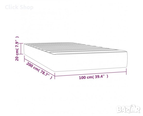 Матрак за легло с покет пружини черен 100x200x20 см кадифе, снимка 7 - Матраци - 40780470