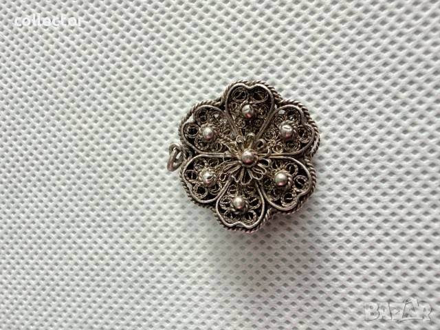 Сребърен медальон / висулка от филигран. №7777, снимка 6 - Колиета, медальони, синджири - 52848060