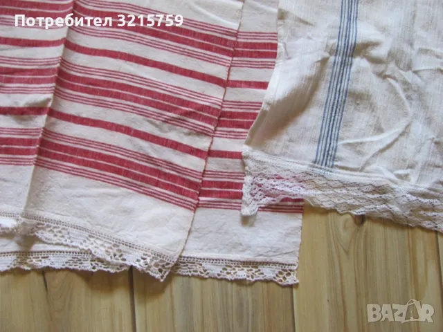 19в. кърпа, ръчно тъкан кенар, дантела , 2 броя, снимка 2 - Антикварни и старинни предмети - 50421082