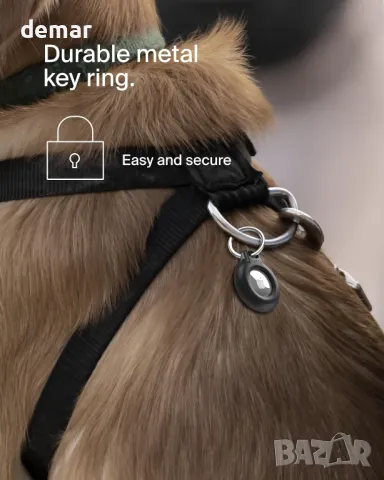 Belkin Водоустойчив Apple AirTag Secure Holder с ключодържател, черен, 4 броя, снимка 4 - Друга електроника - 47518815