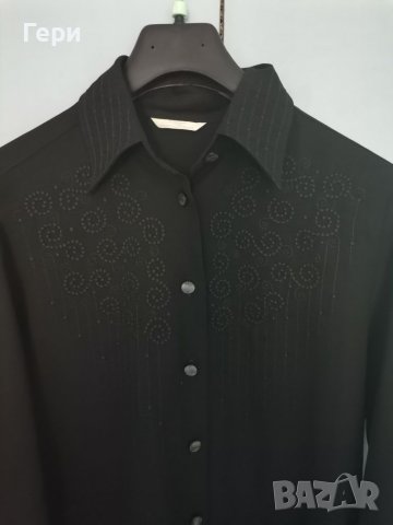 Черна риза Marks & Spencer, снимка 2 - Ризи - 37867814