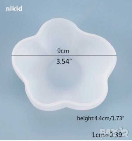 Широко цвете купичка свещник свещ силиконов молд форма шоколад гипс смола декор, снимка 3 - Форми - 32882147