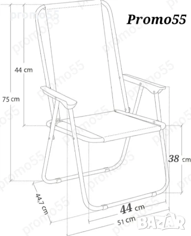 Сгъваем Стол за къмпинг, пикник, плаж Сгъваем градински  стол до 80кг, снимка 12 - Къмпинг мебели - 50471303