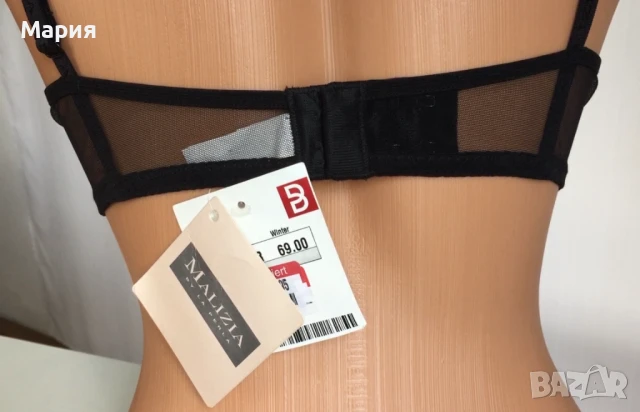 75 D / Д Malizia by La Perla Луксозен Сутиен Малиция от Ла Перла Прозрачен Цветя Бродерия Син Черен, снимка 10 - Бельо - 51143262