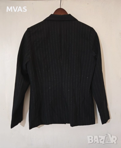 Ново дамско черно официално сако с блестящи нишки S M, снимка 2 - Сака - 51610054
