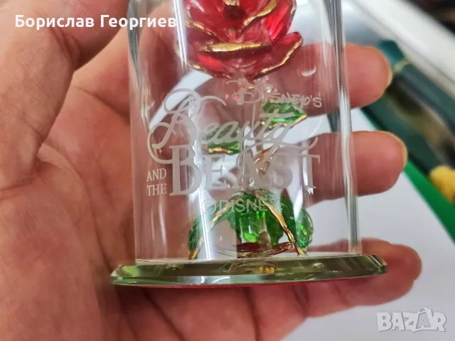 Стъклена роза Disney beauty and the beast, снимка 3 - Колекции - 48249064