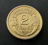 Монети. Франция. Френски франкове . 0,50 ,1 и 2 франка. По рядка година.1938, 1939 г. , снимка 3