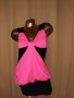  Резервирани PRIGRESS M Черна къса рокля с неонова пандела, снимка 1 - Рокли - 33273036