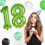 Нови зелени балони с големи числа 18 за Рожден ден Парти Декорации Украса, снимка 6