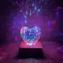 3D USB захранвана нощна лампа във формата на сърце с фойерверки,заря, снимка 5