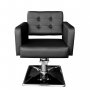 Елегантен фризьорски стол с копчета NRP620 - черен, снимка 2
