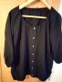 Черна блуза с ластик на кръста, снимка 1 - Туники - 27782891