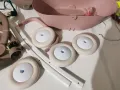 Количка с бебешка кошара и пластмасов сенник Smoby Baby Nurse Doll Pram, розово и бяло, снимка 6