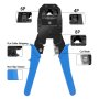 Комплект клещи за кримпване и резачка за рязане и заголване на кабели, снимка 3