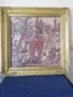 Стар голям гоблен в красива остъклена барокова дървена орнаментирани рамка. , снимка 1