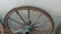 лот от две масивни колела от каруца, файтон , снимка 8